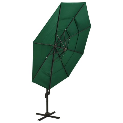 4-POZIOMOWY PARASOL NA ALUMINIOWYM SŁUPKU ZIELONY 3X3M