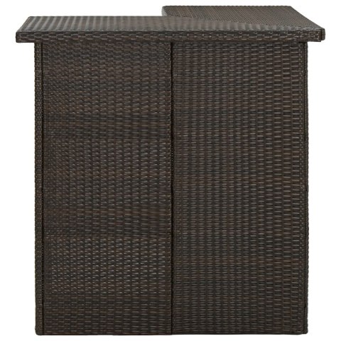 NAROŻNY STOLIK BAROWY BRĄZOWY 100X50X105CM RATTAN PE