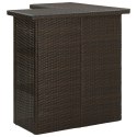 NAROŻNY STOLIK BAROWY BRĄZOWY 100X50X105CM RATTAN PE