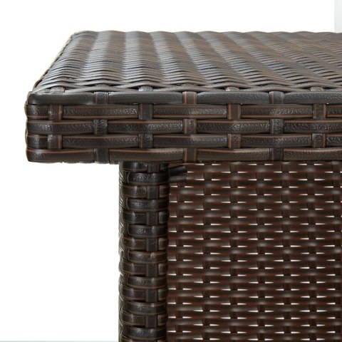 NAROŻNY STOLIK BAROWY BRĄZOWY 100X50X105CM RATTAN PE