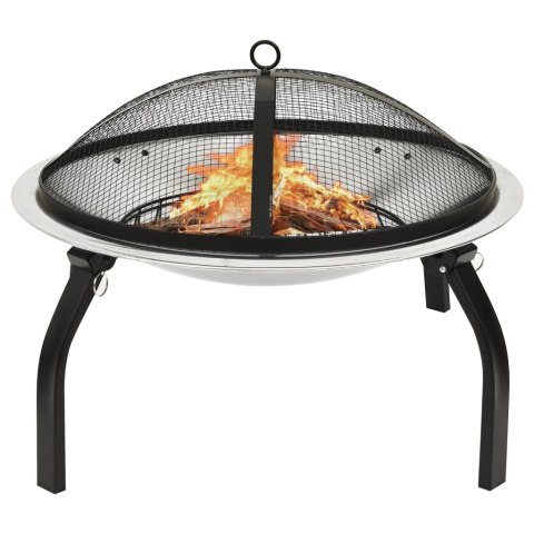 PALENISKO OGRODOWE I GRILL 2-W-1 Z POGRZEBACZEM 56X56X49CM STAL