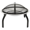 PALENISKO OGRODOWE I GRILL 2-W-1 Z POGRZEBACZEM 56X56X49CM STAL