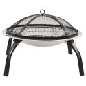 PALENISKO OGRODOWE I GRILL 2-W-1 Z POGRZEBACZEM 56X56X49CM STAL