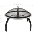 PALENISKO OGRODOWE I GRILL 2-W-1 Z POGRZEBACZEM 56X56X49CM STAL