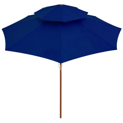 PARASOL OGRODOWY Z DWUPOZIOMOWĄ CZASZĄ NIEBIESKI 270CM
