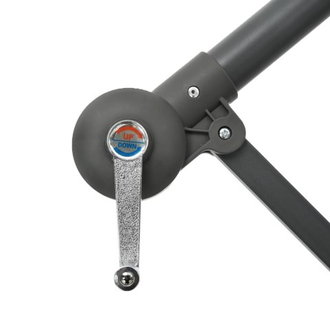 PARASOL WISZĄCY Z LED I STALOWYM SŁUPKIEM TERAKOTA