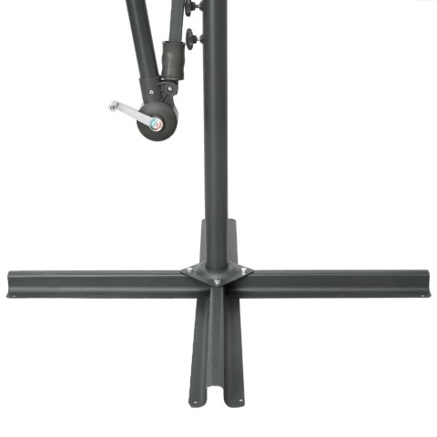 PARASOL WISZĄCY Z LED I STALOWYM SŁUPKIEM TERAKOTA