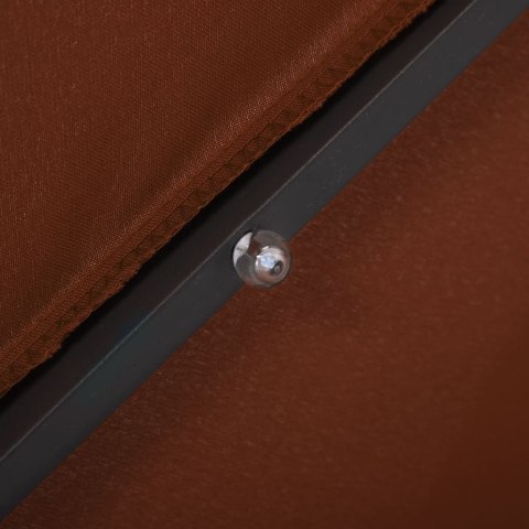 PARASOL WISZĄCY Z LED I STALOWYM SŁUPKIEM TERAKOTA