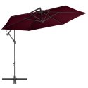 PARASOL WISZĄCY Z ALUMINIOWYM SŁUPKIEM BORDOWY 300CM