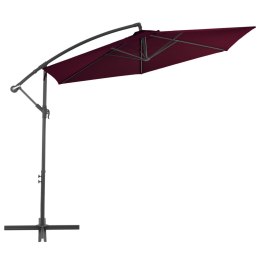 PARASOL WISZĄCY Z ALUMINIOWYM SŁUPKIEM BORDOWY 300CM