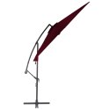PARASOL WISZĄCY Z ALUMINIOWYM SŁUPKIEM BORDOWY 300CM