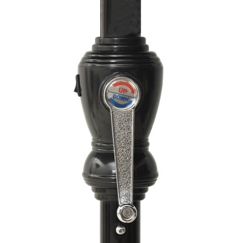 PARASOL Z LAMPKAMI LED NA STALOWYM SŁUPKU CZARNY 2X3 M