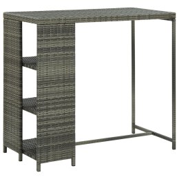 STOLIK BAROWY Z PÓŁKĄ SZARY 120X60X110CM POLIRATTAN