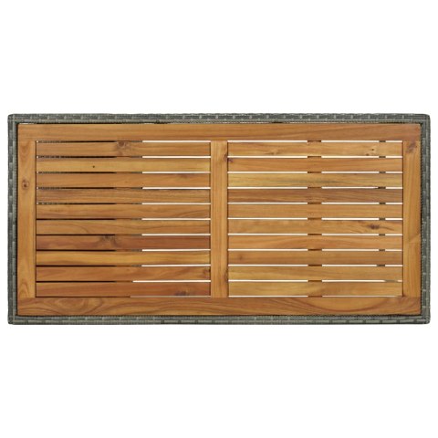 STOLIK BAROWY Z PÓŁKĄ SZARY 120X60X110CM POLIRATTAN