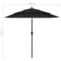 3-POZIOMOWY PARASOL NA ALUMINIOWYM SŁUPKU CZARNY 2,5M