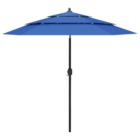 3-POZIOMOWY PARASOL NA ALUMINIOWYM SŁUPKU LAZUROWY 2,5M