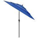 3-POZIOMOWY PARASOL NA ALUMINIOWYM SŁUPKU LAZUROWY 2,5M