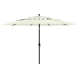 3-POZIOMOWY PARASOL NA ALUMINIOWYM SŁUPKU PIASKOWY 3,5M