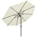 3-POZIOMOWY PARASOL NA ALUMINIOWYM SŁUPKU PIASKOWY 3,5M