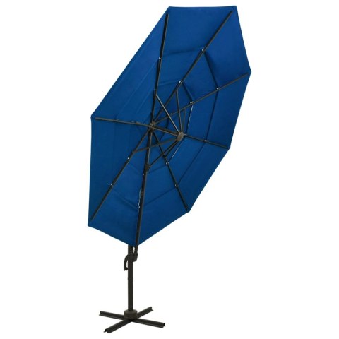 4-POZIOMOWY PARASOL NA ALUMINIOWYM SŁUPKU LAZUROWY 3X3M