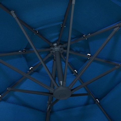 4-POZIOMOWY PARASOL NA ALUMINIOWYM SŁUPKU LAZUROWY 3X3M