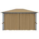 ALTANA OGRODOWA OGRODOWA Z ZASŁONAMI 400X300CM TAUPE ALUMINIUM