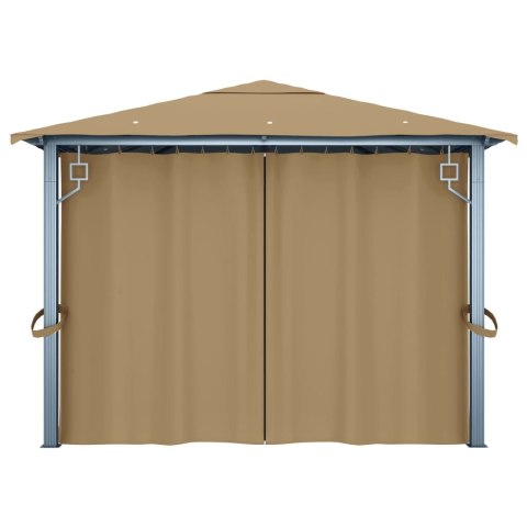 ALTANA OGRODOWA OGRODOWA Z ZASŁONAMI 400X300CM TAUPE ALUMINIUM