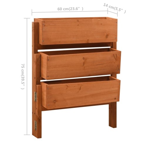 OGRODOWA DONICA SKŁADANA POMARAŃCZOWA 60X14X75CM JODŁA