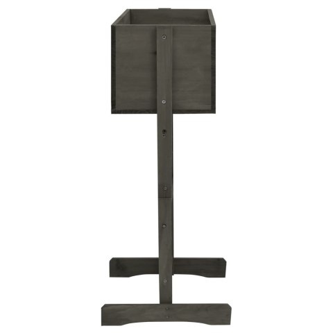 OGRODOWA DONICA Z KRATKĄ SZARA 45X30X74CM DREWNO JODŁOWE