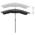 PARASOL OGRODOWY NA SŁUPKU 200X130CM ANTRACYTOWY