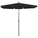 PARASOL OGRODOWY NA SŁUPKU 210X140CM CZARNY
