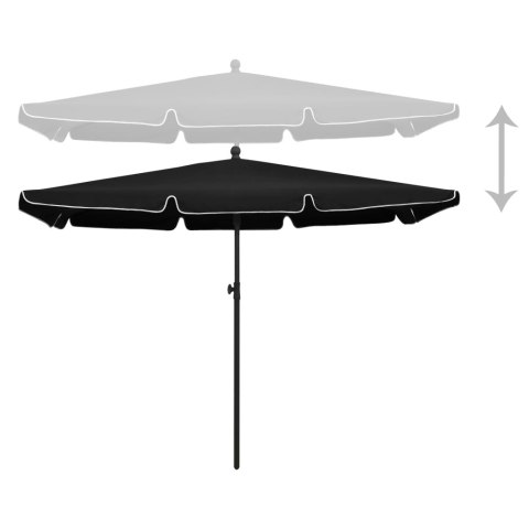 PARASOL OGRODOWY NA SŁUPKU 210X140CM CZARNY