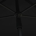 PARASOL OGRODOWY NA SŁUPKU 210X140CM CZARNY