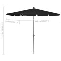 PARASOL OGRODOWY NA SŁUPKU 210X140CM CZARNY