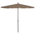 PARASOL OGRODOWY NA SŁUPKU 210X140CM KOLOR TAUPE