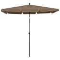 PARASOL OGRODOWY NA SŁUPKU 210X140CM KOLOR TAUPE