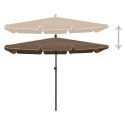 PARASOL OGRODOWY NA SŁUPKU 210X140CM KOLOR TAUPE