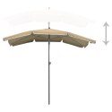 PARASOL OGRODOWY NA SŁUPKU 200X130CM KOLOR TAUPE