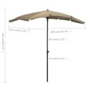 PARASOL OGRODOWY NA SŁUPKU 200X130CM KOLOR TAUPE