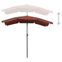 PARASOL OGRODOWY NA SŁUPKU 200X130CM TERAKOTA