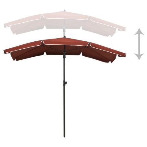 PARASOL OGRODOWY NA SŁUPKU 200X130CM TERAKOTA