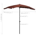 PARASOL OGRODOWY NA SŁUPKU 200X130CM TERAKOTA