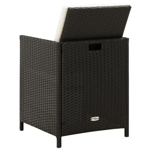 4-CZ. ZESTAW KRZESEŁ I STOŁKÓW OGRODOWYCH RATTAN PE CZARNY