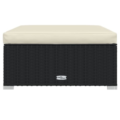 PODNÓŻEK OGRODOWY Z PODUSZKĄ 70X70X30CM POLIRATTAN CZARNY