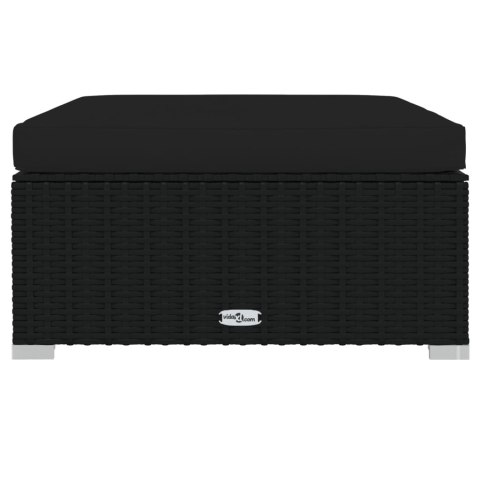 PODNÓŻEK OGRODOWY Z PODUSZKĄ 70X70X30CM POLIRATTAN CZARNY