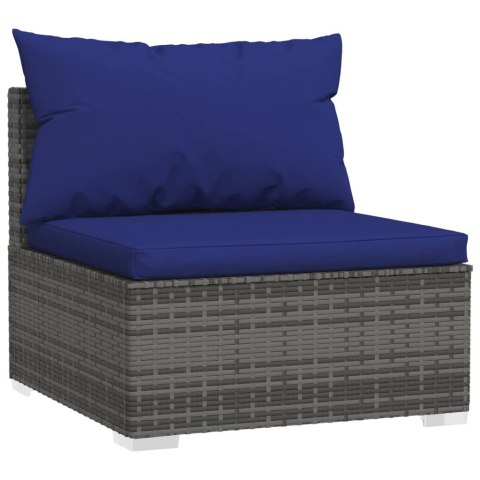 3-OSOBOWA SOFA OGRODOWA Z PODUSZKAMI SZARY RATTAN PE