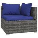 3-OSOBOWA SOFA OGRODOWA Z PODUSZKAMI SZARY RATTAN PE