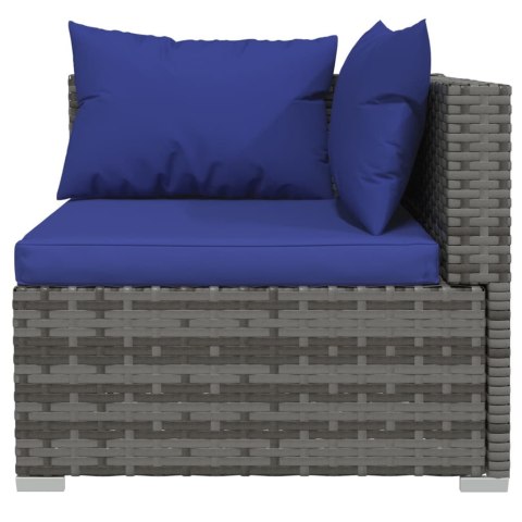 3-OSOBOWA SOFA OGRODOWA Z PODUSZKAMI SZARY RATTAN PE