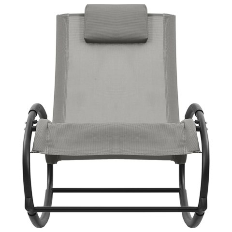 LEŻAK Z PODUSZKĄ STAL I TKANINA TEXTILENE SZARY