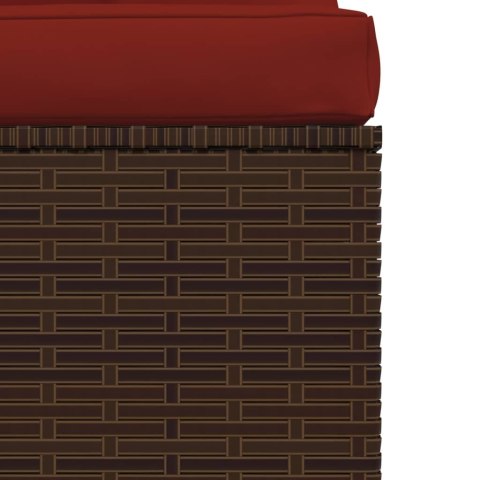 MODUŁ SOFY ŚRODKOWEJ Z PODUSZKAMI BRĄZOWY RATTAN PE